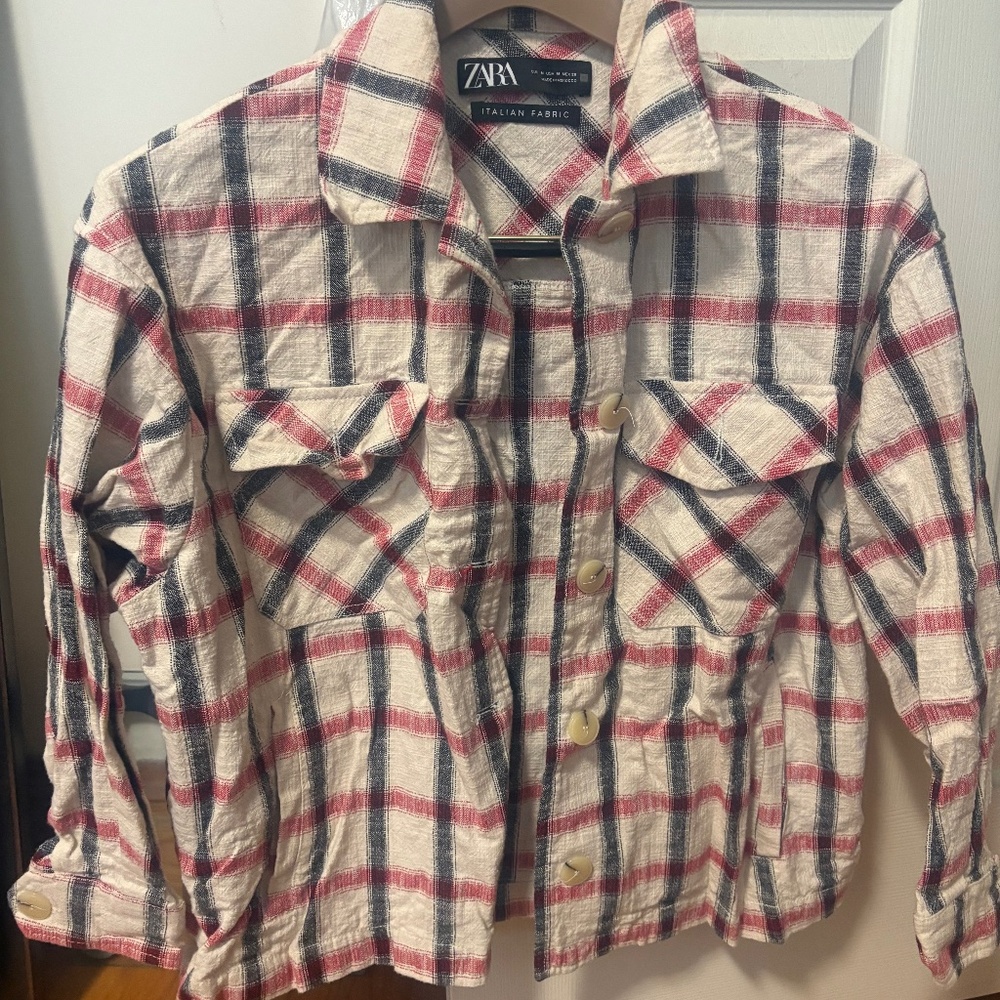 Zara plaid top